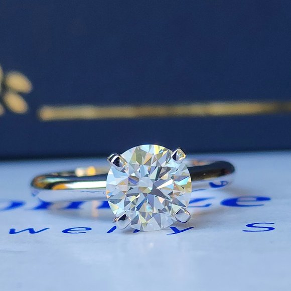 IGI 1.50CT Round Lab Created Diamond Engagement Ring In 14k Gold,H-VS1 - Picture 3 of 13